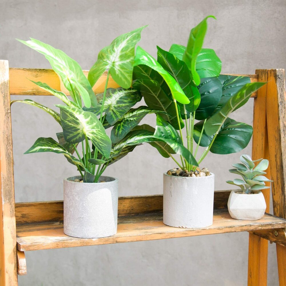 9912 Bundle of 2 Pack Artificial Potted Faux Plants and 2 Pack Plants - Picture 8 of 9